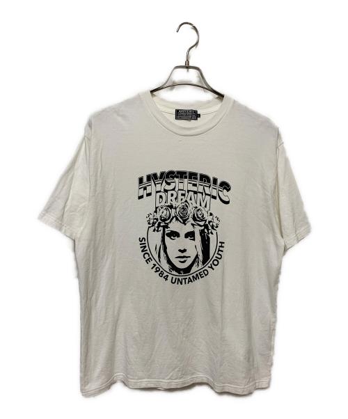 Hysteric Glamour（ヒステリックグラマー）Hysteric Glamour (ヒステリックグラマー) ガール ウーマン ロゴ Tシャツ ホワイト サイズ:Lの古着・服飾アイテム