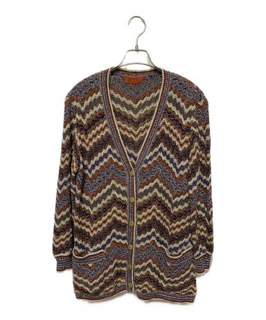 古着 Missoni ミッソーニ イタリア製 リネンブレンド 総柄 長袖 カーディガン 31 レディース MISSONI - 古着 Missoni ミッソーニ イタリア製 リネンブレンド 総柄