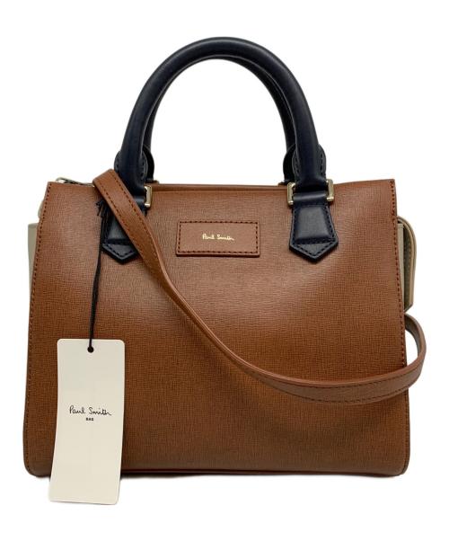 PAUL SMITH（ポールスミス）Paul Smith (ポールスミス) 2WAYバッグ ブラウン×ブラックの古着・服飾アイテム