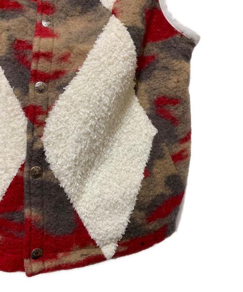 THE NORTHFACE PURPLELABEL（ザ・ノースフェイス パープルレーベル）THE NORTHFACE PURPLELABEL (ザ・ノースフェイス パープルレーベル) マウンテンフリースベスト ホワイト×ブラウン サイズ:Mの古着・服飾アイテム