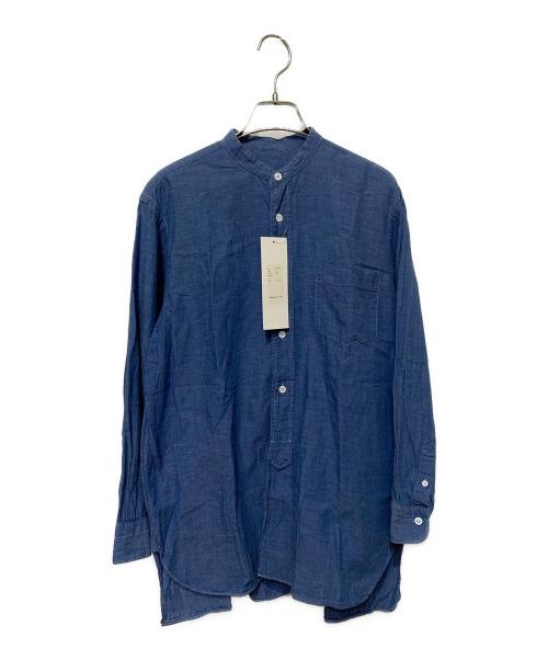 COMOLI（コモリ）COMOLI (コモリ) ベタシャンバンドカラーシャツ ブルー 未使用品の古着・服飾アイテム