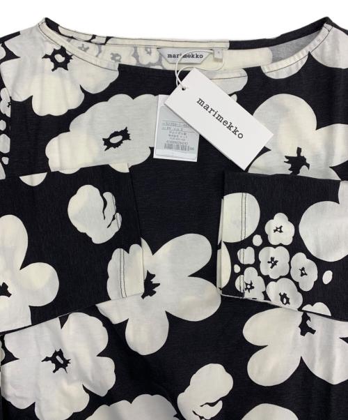 marimekko（マリメッコ）marimekko (マリメッコ) ケヴァッタルコート ワンピース ホワイト×ブラック サイズ:S 未使用品の古着・服飾アイテム
