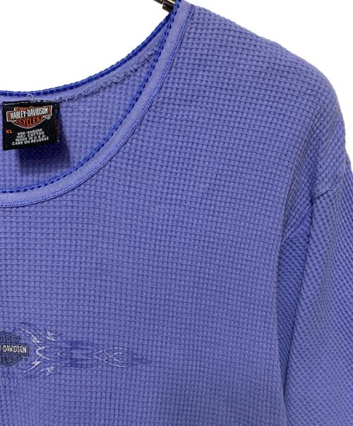 HARLEY-DAVIDSON（ハーレーダビッドソン）HARLEY-DAVIDSON (ハーレーダビッドソン) ワッフルカットソー ブルー サイズ:XLの古着・服飾アイテム