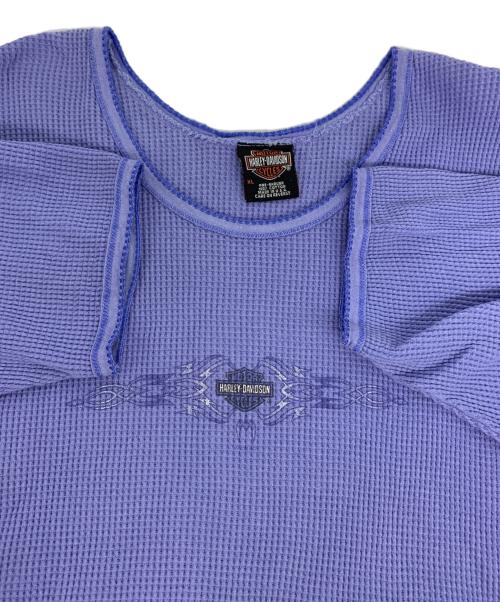 HARLEY-DAVIDSON（ハーレーダビッドソン）HARLEY-DAVIDSON (ハーレーダビッドソン) ワッフルカットソー ブルー サイズ:XLの古着・服飾アイテム