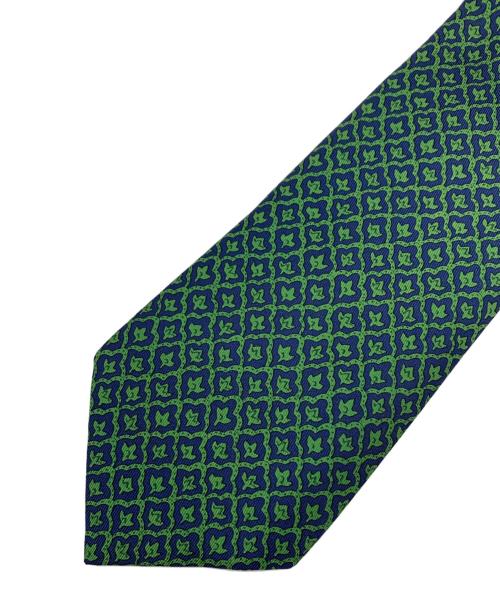 HERMES（エルメス）HERMES (エルメス) ネクタイ グリーン×ネイビー サイズ:記載なしの古着・服飾アイテム