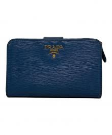 PRADA（プラダ）の古着「ヴィッテロ ムーヴ 2つ折り財布」｜ブルー