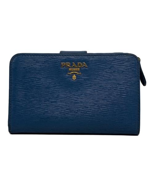 PRADA（プラダ）PRADA (プラダ) ヴィッテロ ムーヴ 2つ折り財布 ブルーの古着・服飾アイテム