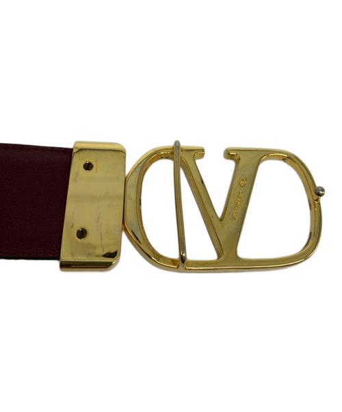 VALENTINO GARAVANI（ヴァレンティノ・ガラヴァーニ）VALENTINO GARAVANI (ヴァレンティノ・ガラヴァーニ) Vロゴバックルレザーベルト ブラックの古着・服飾アイテム