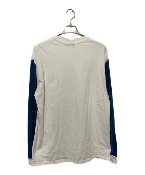 Hysteric Glamour（ヒステリックグラマー）Hysteric Glamour (ヒステリックグラマー) HIGH VOLTAGE ロングスリーブカットソー ホワイト×ブルー サイズ:Lの古着・服飾アイテム