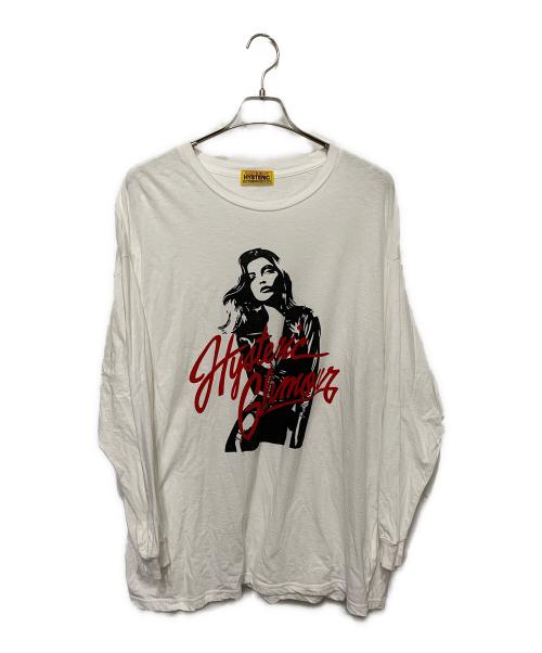 Hysteric Glamour（ヒステリックグラマー）Hysteric Glamour (ヒステリックグラマー) LEATHER WOMAN オーバーサイズTシャツ ホワイト×ブラック サイズ:FREEの古着・服飾アイテム