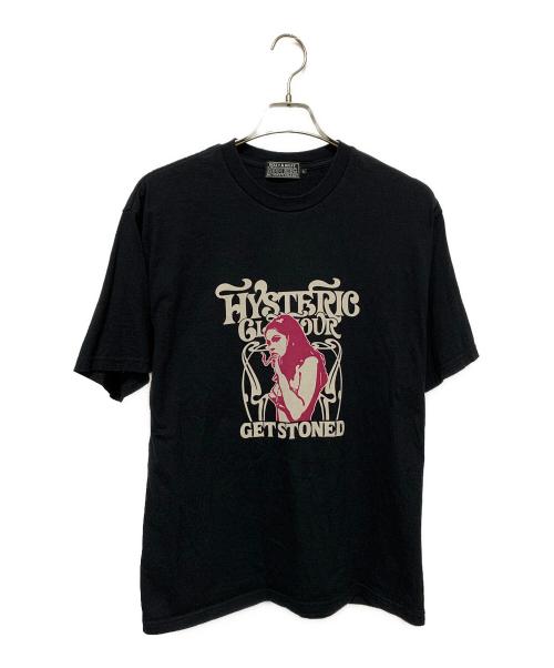 Hysteric Glamour（ヒステリックグラマー）Hysteric Glamour (ヒステリックグラマー) GET STONED Tシャツ  ブラック×ピンク サイズ:Lの古着・服飾アイテム