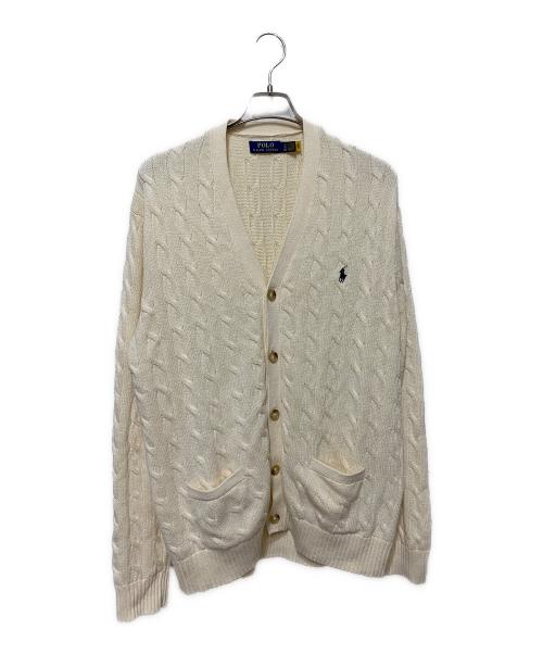 POLO RALPH LAUREN（ポロ・ラルフローレン）POLO RALPH LAUREN (ポロ・ラルフローレン) ケーブルニットカーディガン アイボリー サイズ:XLの古着・服飾アイテム