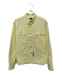 WIND AND SEA（ウィンダンシー）の古着「エルボーパッチ長袖シャツ」｜イエロー×ブルー