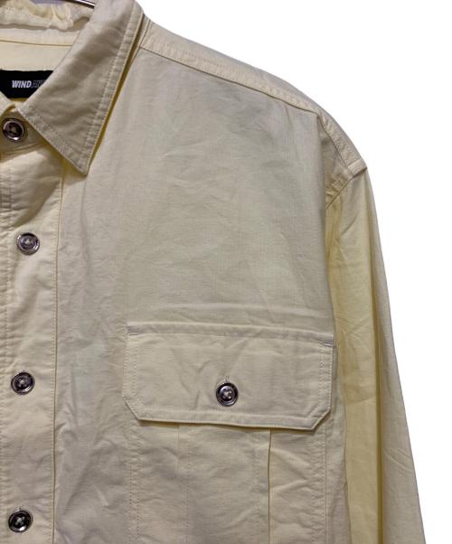 WIND AND SEA（ウィンダンシー）WIND AND SEA (ウィンダンシー) エルボーパッチ長袖シャツ イエロー×ブルー サイズ:Lの古着・服飾アイテム