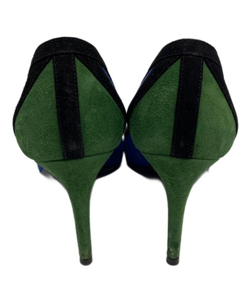 GUCCI（グッチ）GUCCI (グッチ) ハイヒールパンプス ブルー×グリーン サイズ:36 1/2の古着・服飾アイテム