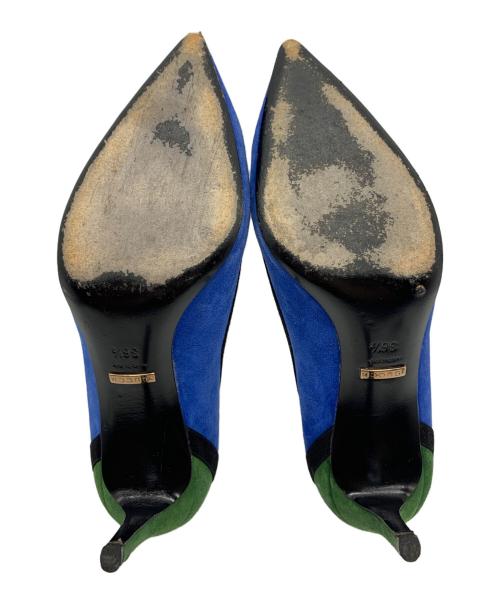 GUCCI（グッチ）GUCCI (グッチ) ハイヒールパンプス ブルー×グリーン サイズ:36 1/2の古着・服飾アイテム