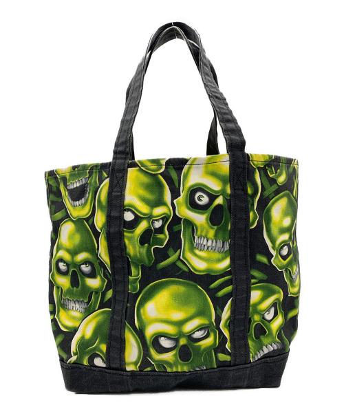 SUPREME（シュプリーム）Supreme (シュプリーム) Skull Pile Denim Tote 18SS ブラック×グリーンの古着・服飾アイテム