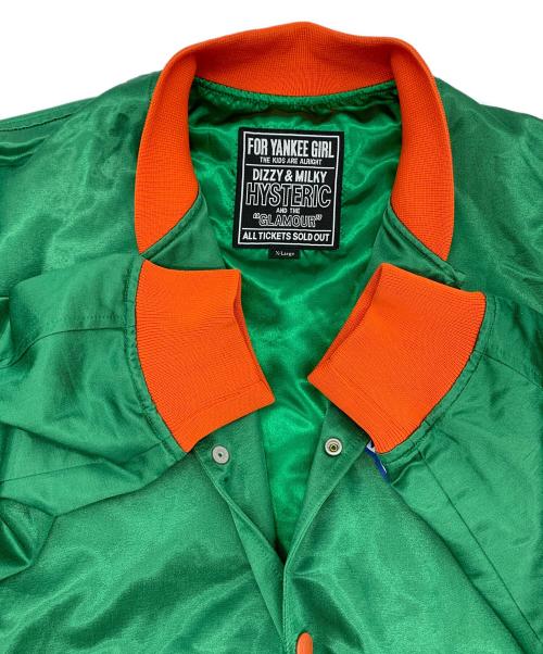 Hysteric Glamour（ヒステリックグラマー）Hysteric Glamour (ヒステリックグラマー) HYSTERIC DUST STADIUM JUMPER グリーン×オレンジ サイズ:XLの古着・服飾アイテム