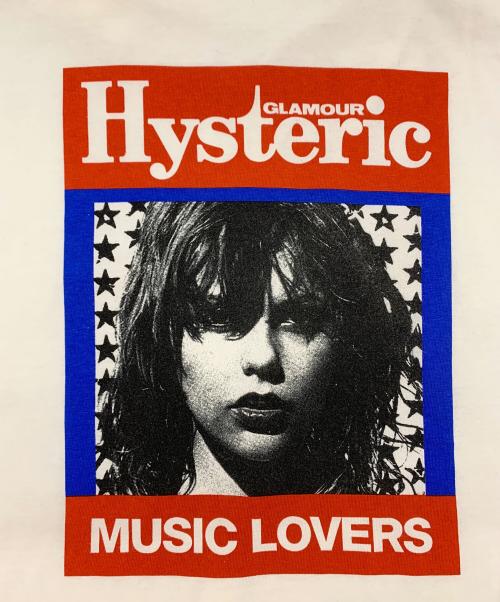 Hysteric Glamour（ヒステリックグラマー）Hysteric Glamour (ヒステリックグラマー) HG MUSIC MAGAZINE Tシャツ ホワイト サイズ:Lの古着・服飾アイテム