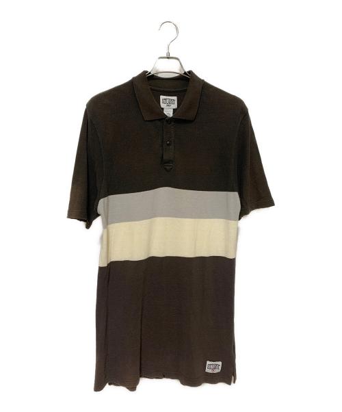 stussy（ステューシー）stussy (ステューシー) ポロシャツ ブラウン サイズ:Lの古着・服飾アイテム