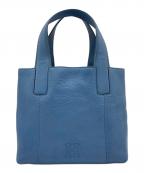 HIROFUヒロフ）の古着「ミニレザートートバッグ」｜スカイブルー