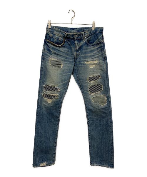 Hysteric Glamour（ヒステリックグラマー）Hysteric Glamour (ヒステリックグラマー) ダメージデニムパンツ ブルー サイズ:W32の古着・服飾アイテム