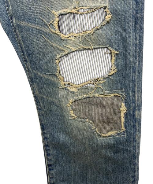 Hysteric Glamour（ヒステリックグラマー）Hysteric Glamour (ヒステリックグラマー) ダメージデニムパンツ ブルー サイズ:W32の古着・服飾アイテム