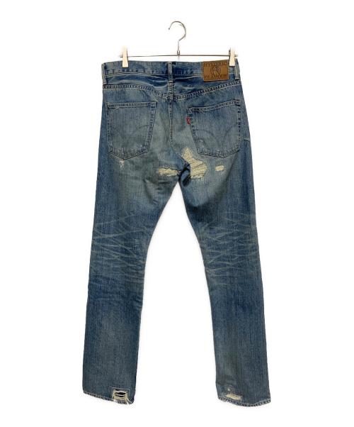 Hysteric Glamour（ヒステリックグラマー）Hysteric Glamour (ヒステリックグラマー) ダメージデニムパンツ ブルー サイズ:W32の古着・服飾アイテム