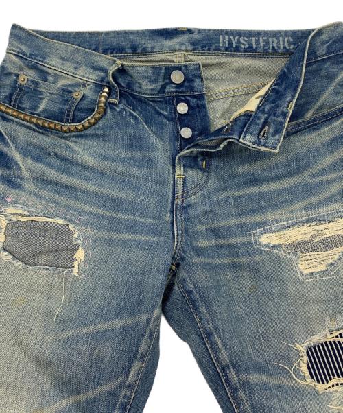 Hysteric Glamour（ヒステリックグラマー）Hysteric Glamour (ヒステリックグラマー) ダメージデニムパンツ ブルー サイズ:W32の古着・服飾アイテム