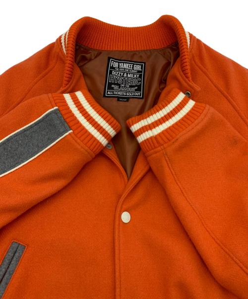 Hysteric Glamour（ヒステリックグラマー）Hysteric Glamour (ヒステリックグラマー) HG REWARD刺繍スタジャン オレンジ サイズ:XLの古着・服飾アイテム