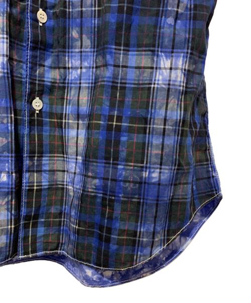 COMME des GARCONS HOMME（コムデギャルソン オム）COMME des GARCONS HOMME (コムデギャルソン オム) オーバーダイ ムラ染め 切替半袖シャツ ブルー サイズ:XSの古着・服飾アイテム
