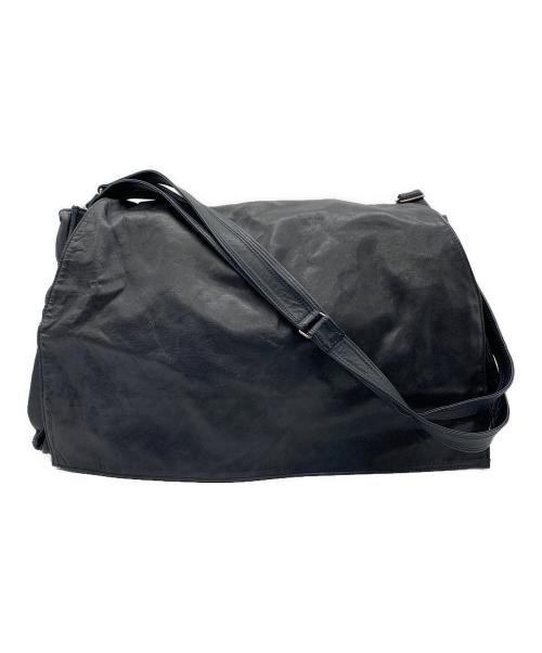 Y's（ワイズ）Y's (ワイズ) レザーショルダーバッグ ブルーの古着・服飾アイテム