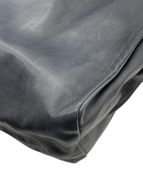 Y's（ワイズ）Y's (ワイズ) レザーショルダーバッグ ブルーの古着・服飾アイテム