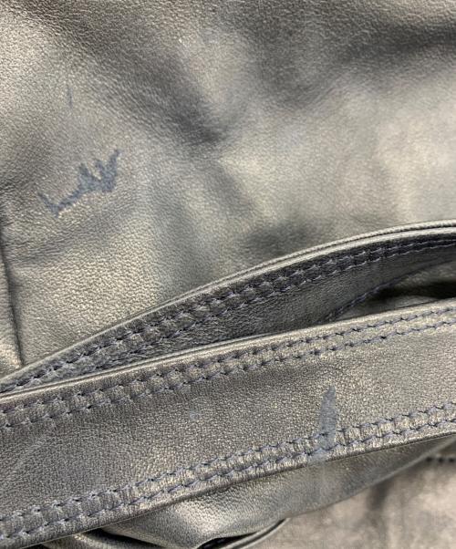 Y's（ワイズ）Y's (ワイズ) レザーショルダーバッグ ブルーの古着・服飾アイテム