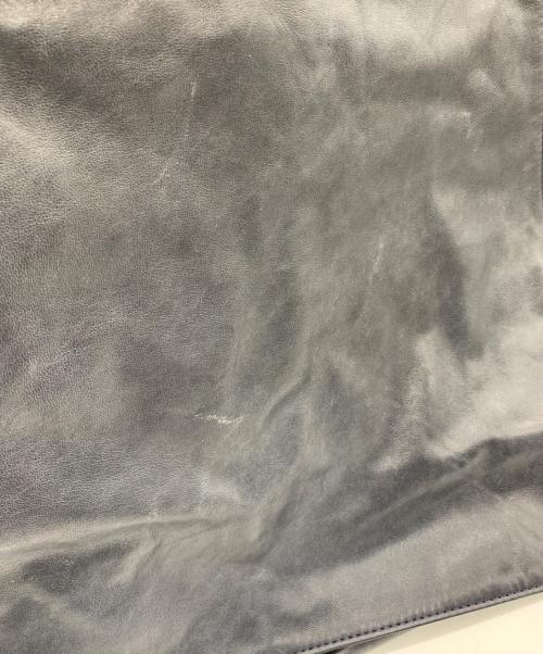 Y's（ワイズ）Y's (ワイズ) レザーショルダーバッグ ブルーの古着・服飾アイテム