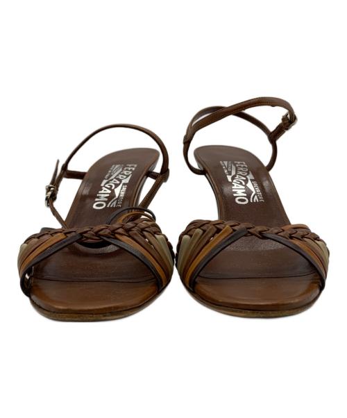 Salvatore Ferragamo（サルヴァトーレ フェラガモ）Salvatore Ferragamo (サルヴァトーレ フェラガモ) ストラップサンダル ブラウン サイズ:5 1/2の古着・服飾アイテム