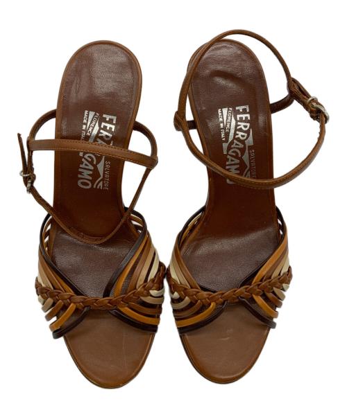 Salvatore Ferragamo（サルヴァトーレ フェラガモ）Salvatore Ferragamo (サルヴァトーレ フェラガモ) ストラップサンダル ブラウン サイズ:5 1/2の古着・服飾アイテム