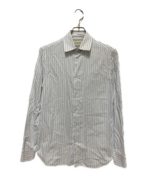GUCCI（グッチ）GUCCI (グッチ) ストライプシャツ ホワイト×ブルー サイズ:38の古着・服飾アイテム