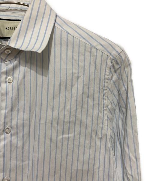 GUCCI（グッチ）GUCCI (グッチ) ストライプシャツ ホワイト×ブルー サイズ:38の古着・服飾アイテム