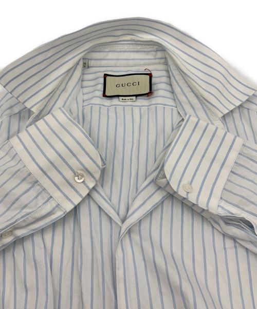 GUCCI（グッチ）GUCCI (グッチ) ストライプシャツ ホワイト×ブルー サイズ:38の古着・服飾アイテム