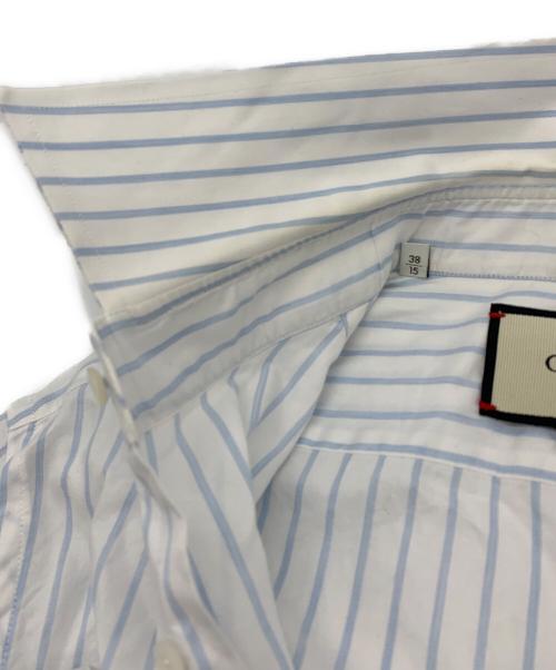 GUCCI（グッチ）GUCCI (グッチ) ストライプシャツ ホワイト×ブルー サイズ:38の古着・服飾アイテム