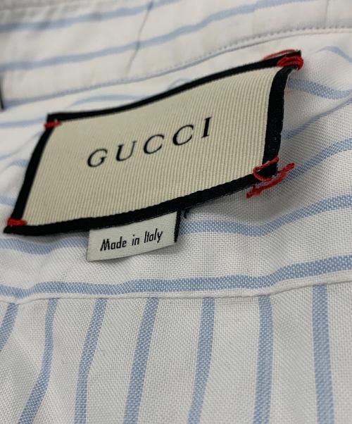 GUCCI（グッチ）GUCCI (グッチ) ストライプシャツ ホワイト×ブルー サイズ:38の古着・服飾アイテム