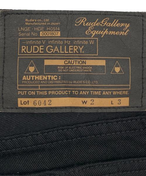 RUDE GALLERY（ルードギャラリー）RUDE GALLERY (ルードギャラリー) THE Distortion Districts 生形真一 コラボパンツ ブラック サイズ:Sの古着・服飾アイテム