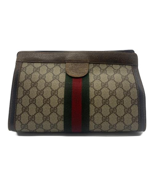 GUCCI（グッチ）GUCCI (グッチ) オールドグッチ シェリーライン クラッチバッグ  ブラウンの古着・服飾アイテム