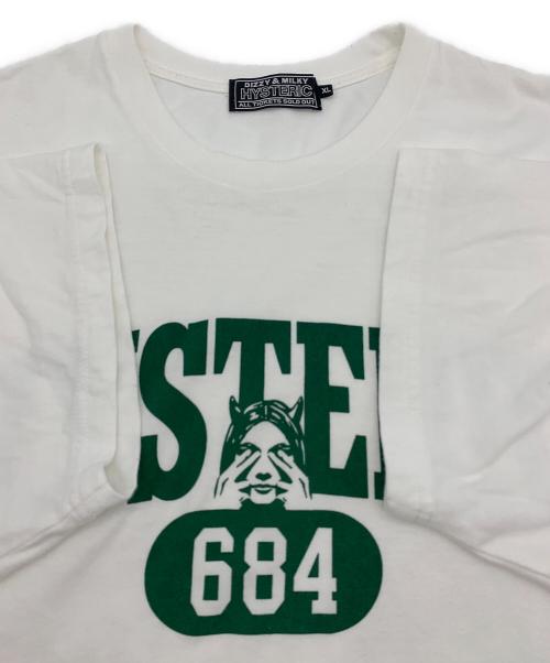 Hysteric Glamour（ヒステリックグラマー）Hysteric Glamour (ヒステリックグラマー) EVIL COLLEGETシャツ ホワイト サイズ:XLの古着・服飾アイテム