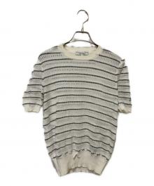 Christian Dior（クリスチャン ディオール）の古着「半袖ニット」｜ホワイト×ブラック