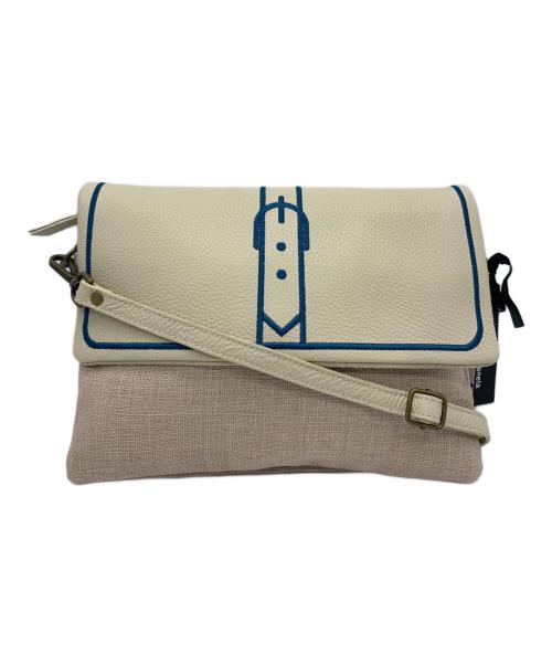 pelletteria veneta（ペレッテリアベネタ）PELLETTERIA VENETA (ペレッテリアベネタ) ショルダーバッグ ベージュ×ブルー 未使用品の古着・服飾アイテム