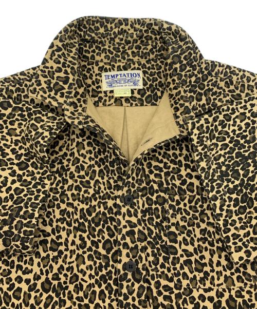 Temptation（テンプテーション）Temptation (テンプテーション) レオパード柄 半袖シャツ ベージュ×ブラウン サイズ:Mの古着・服飾アイテム