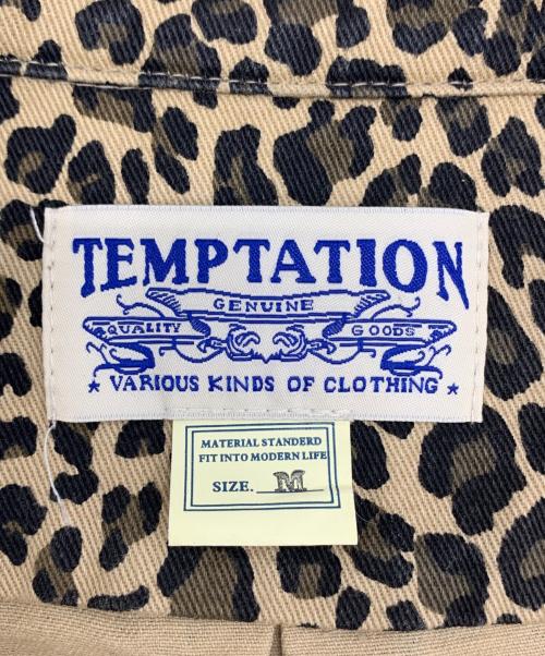 Temptation（テンプテーション）Temptation (テンプテーション) レオパード柄 半袖シャツ ベージュ×ブラウン サイズ:Mの古着・服飾アイテム