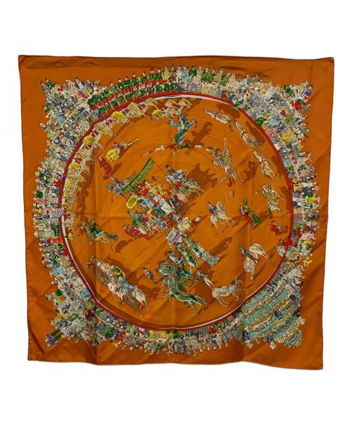 HERMES（エルメス）HERMES (エルメス) カレ90 GIRQUE MOLIER オレンジの古着・服飾アイテム